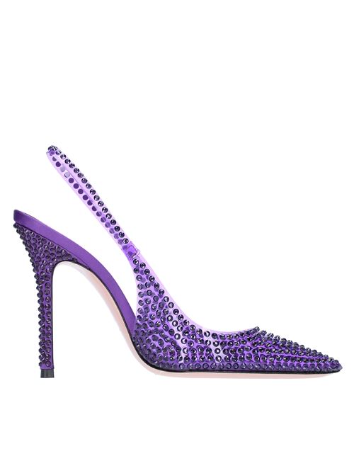 Décolleté Slingback modello STELLA 105 in raso jelly e strass GEDEBE | STELLA SLINGBACK 105VIOLA